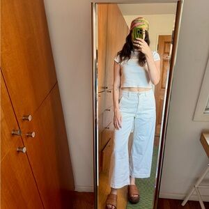 Everlane White Wide-Leg Pants